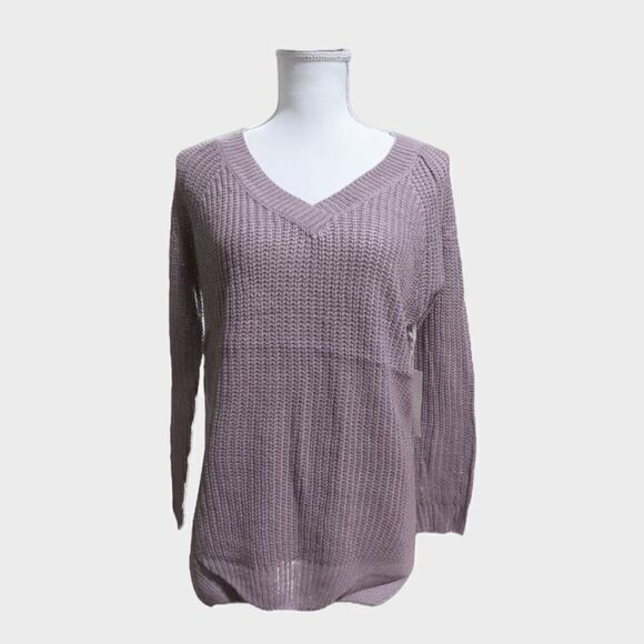 Dreamers Boutique V-Neck High Low Long Sleeve Purple Sweater Size S/M - Picture 1 of 11